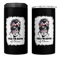 Dominican American Woman 4 in 1 Can Cooler Tumbler Yes Im Both Of Them