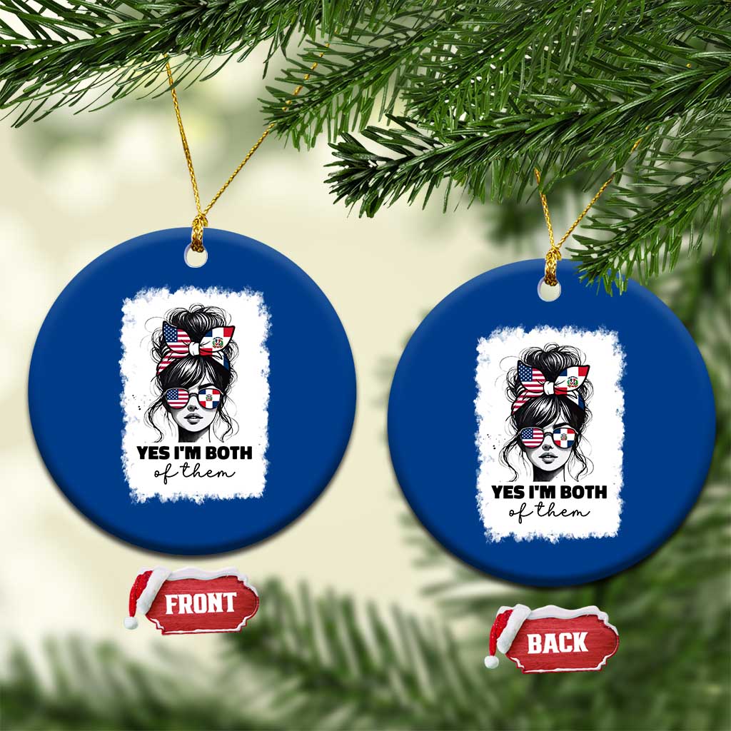 Dominican American Woman Ceramic Ornament Yes Im Both Of Them
