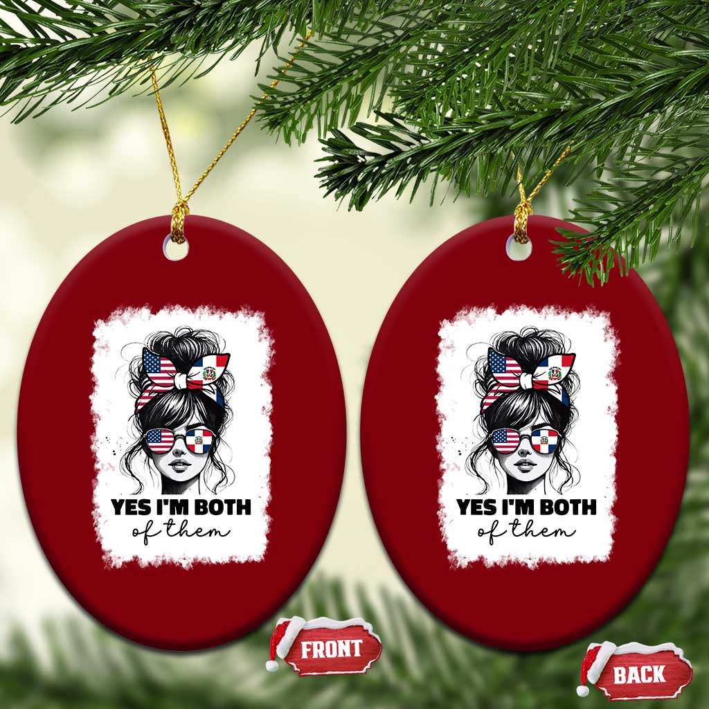 Dominican American Woman Ceramic Ornament Yes Im Both Of Them