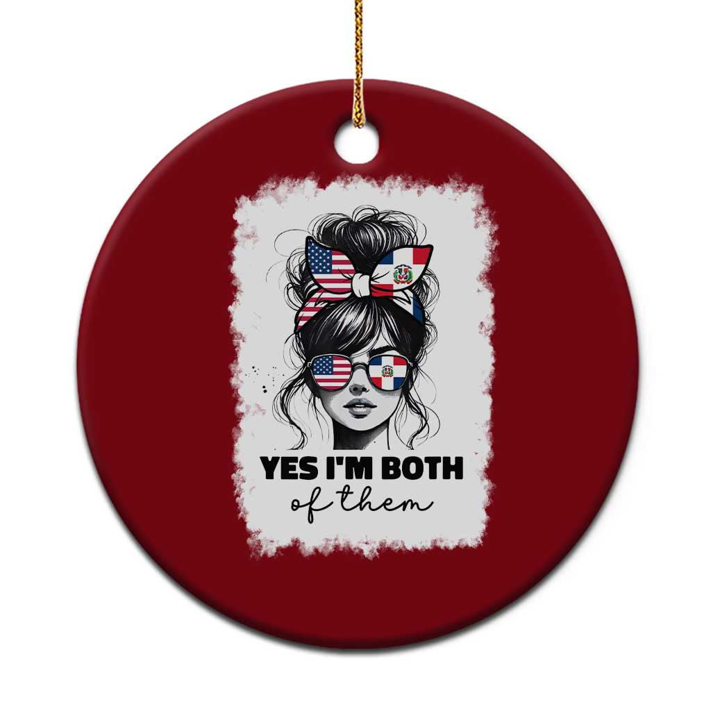 Dominican American Woman Ceramic Ornament Yes Im Both Of Them