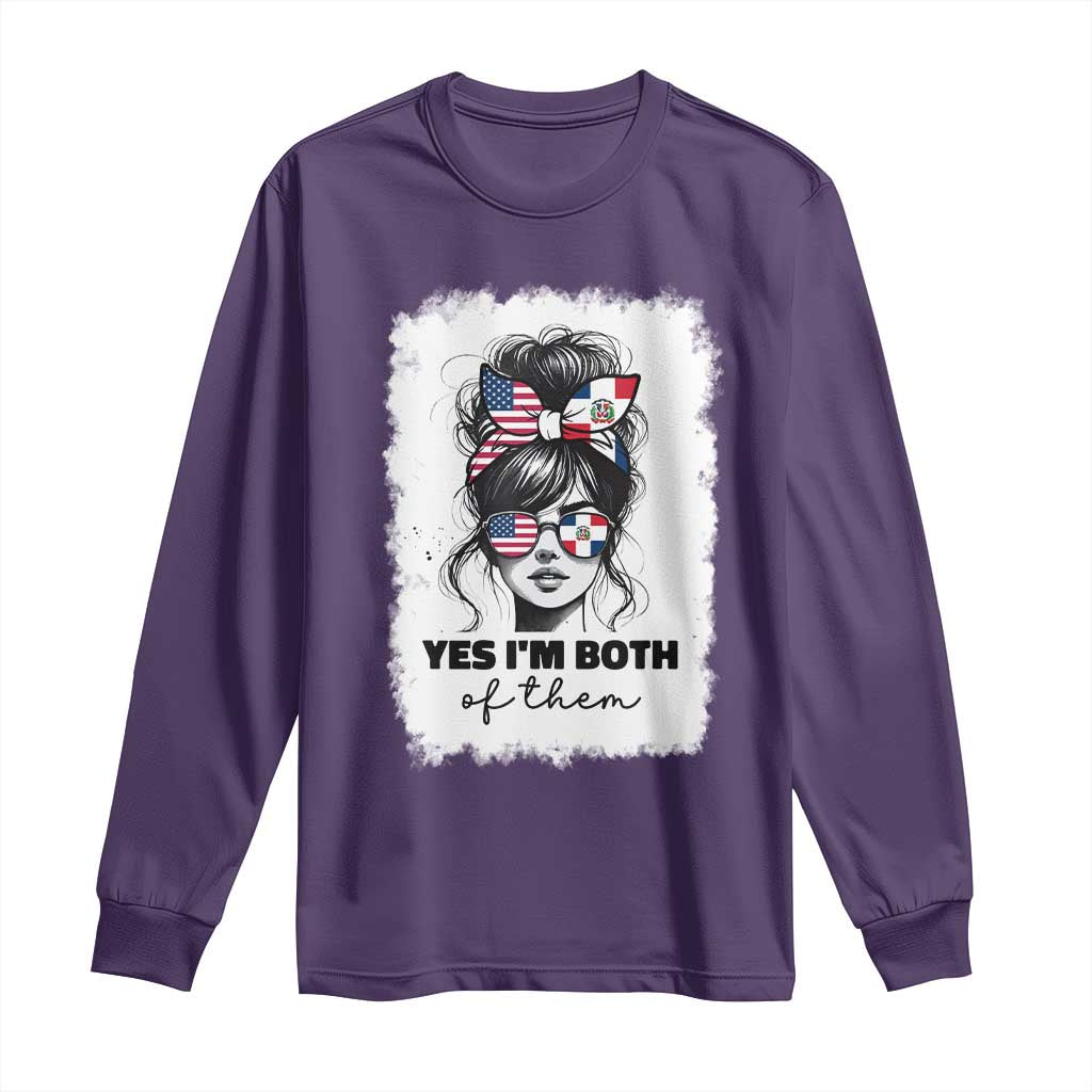 Dominican American Woman Long Sleeve Shirt Yes Im Both Of Them