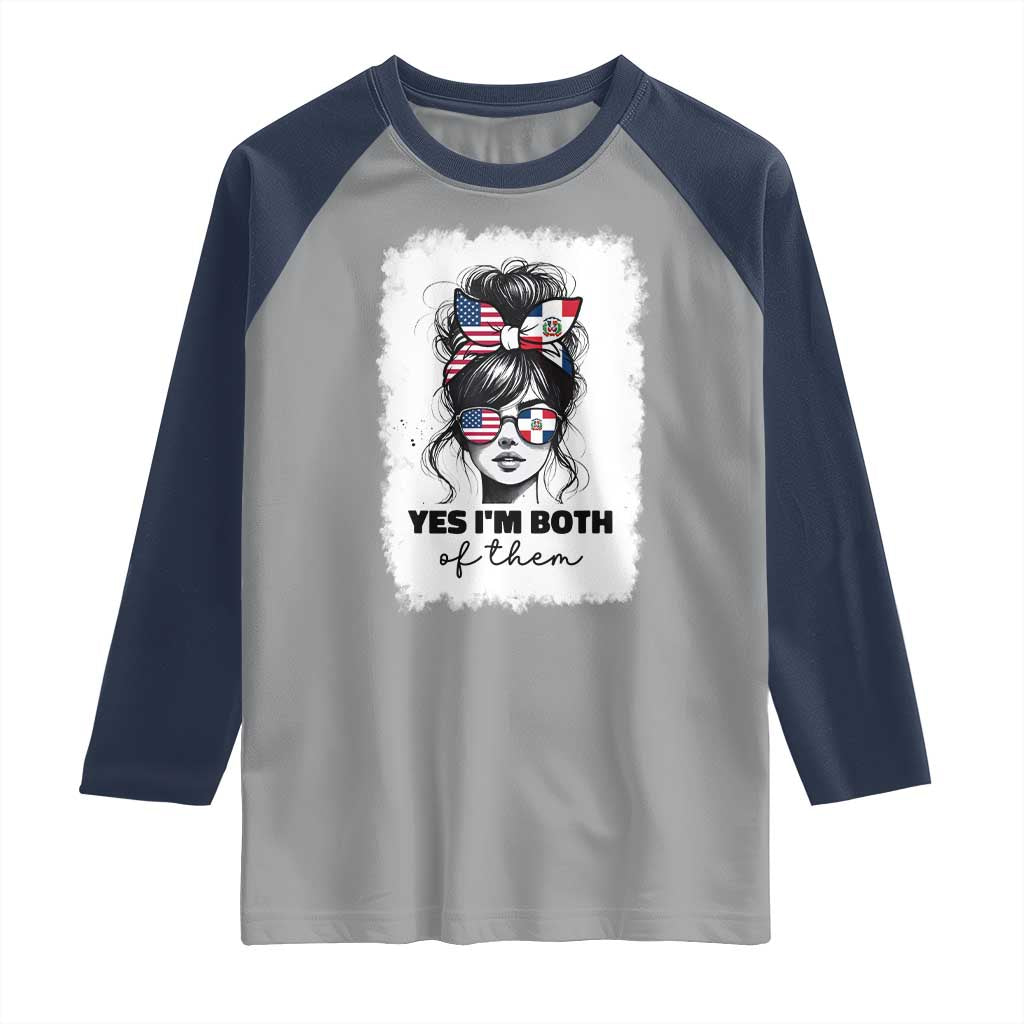 Dominican American Woman Raglan Shirt Yes Im Both Of Them