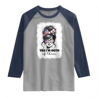 Dominican American Woman Raglan Shirt Yes Im Both Of Them