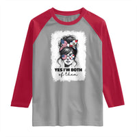 Dominican American Woman Raglan Shirt Yes Im Both Of Them