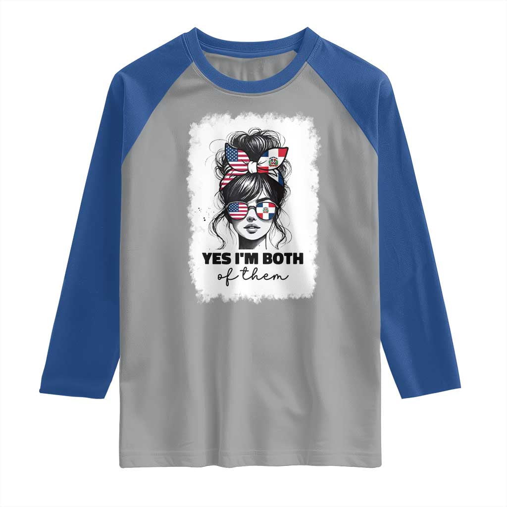 Dominican American Woman Raglan Shirt Yes Im Both Of Them