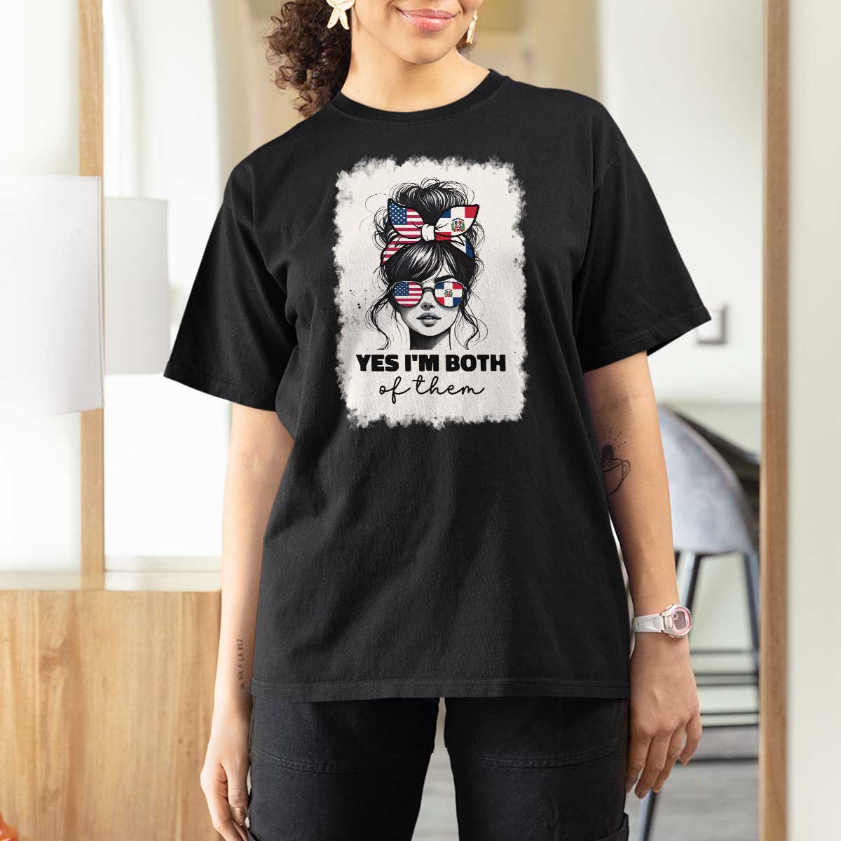 Dominican American Woman T Shirt For Women Yes Im Both Of Them