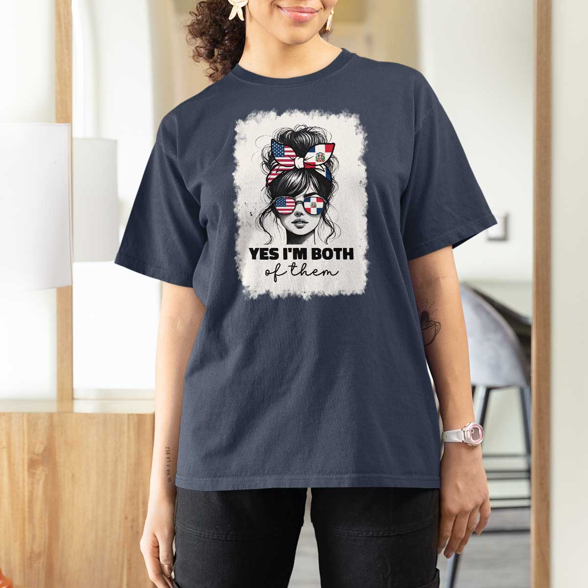 Dominican American Woman T Shirt For Women Yes Im Both Of Them