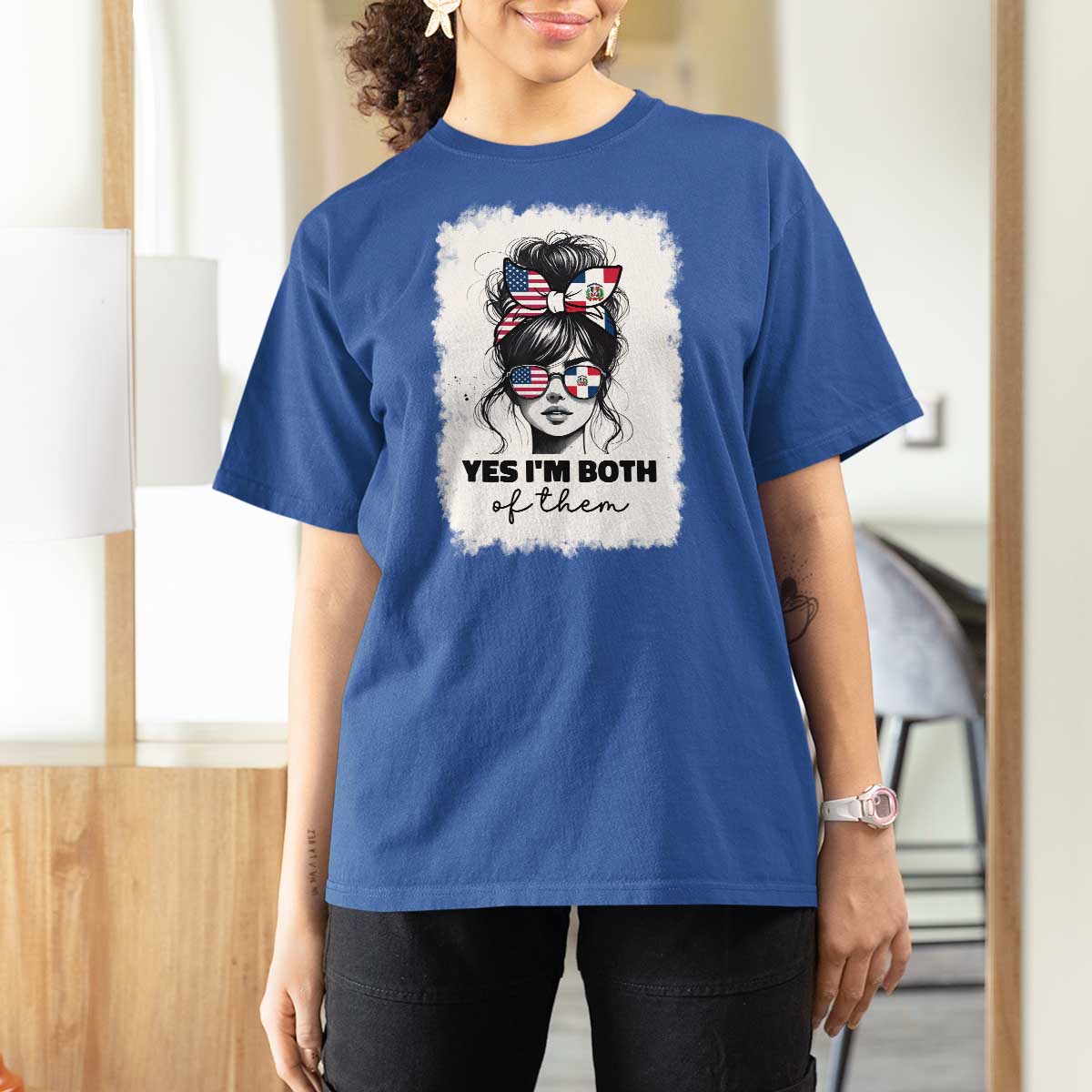 Dominican American Woman T Shirt For Women Yes Im Both Of Them