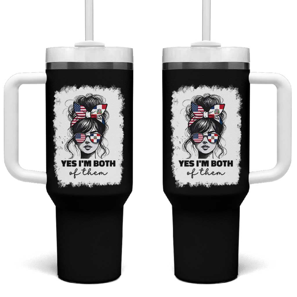 Dominican American Woman Tumbler With Handle Yes Im Both Of Them