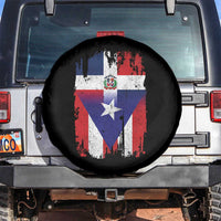 Dominican Puerto Rican Flag Spare Tire Cover Mixed Heritage Pride