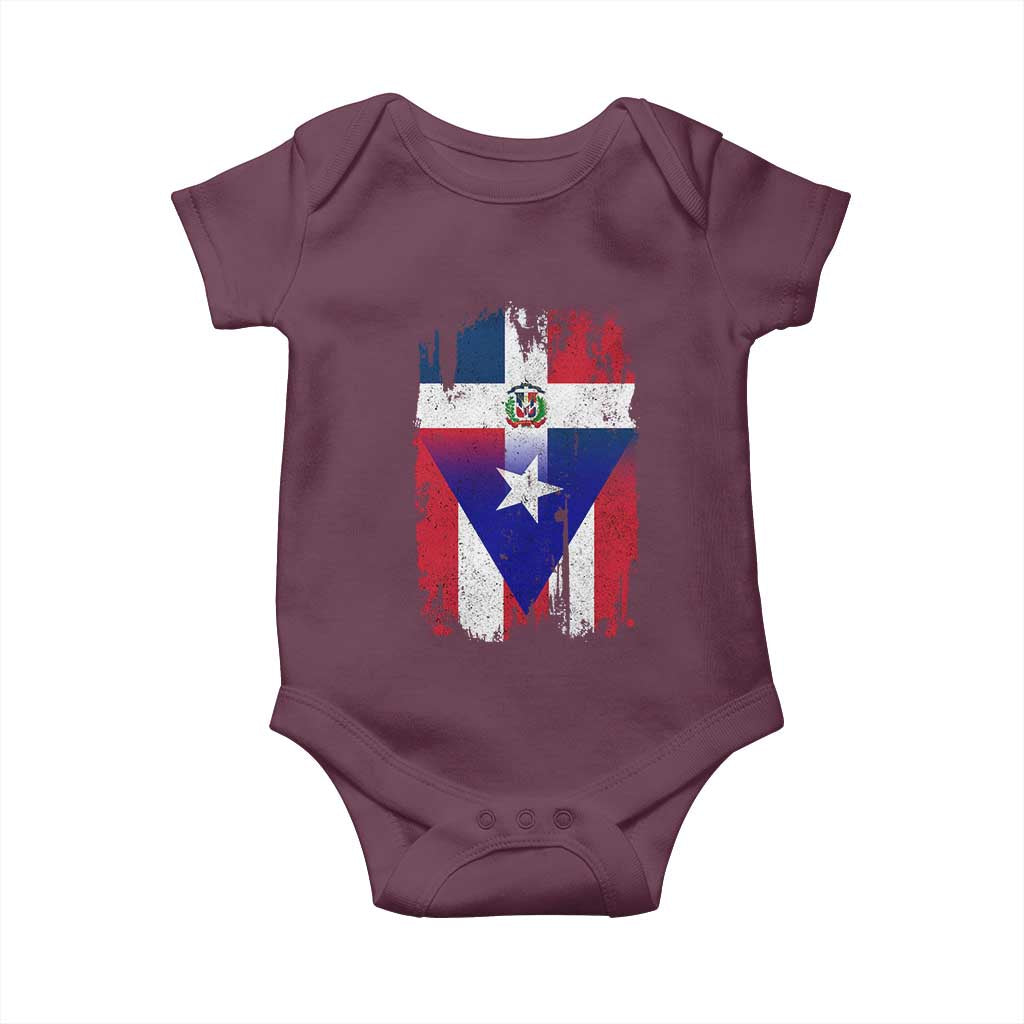 Dominican Puerto Rican Flag Baby Onesie Mixed Heritage Pride