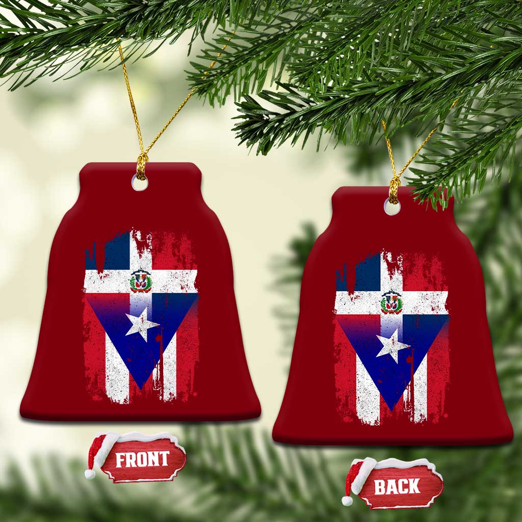 Dominican Puerto Rican Flag Ceramic Ornament Mixed Heritage Pride