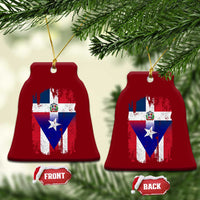 Dominican Puerto Rican Flag Ceramic Ornament Mixed Heritage Pride