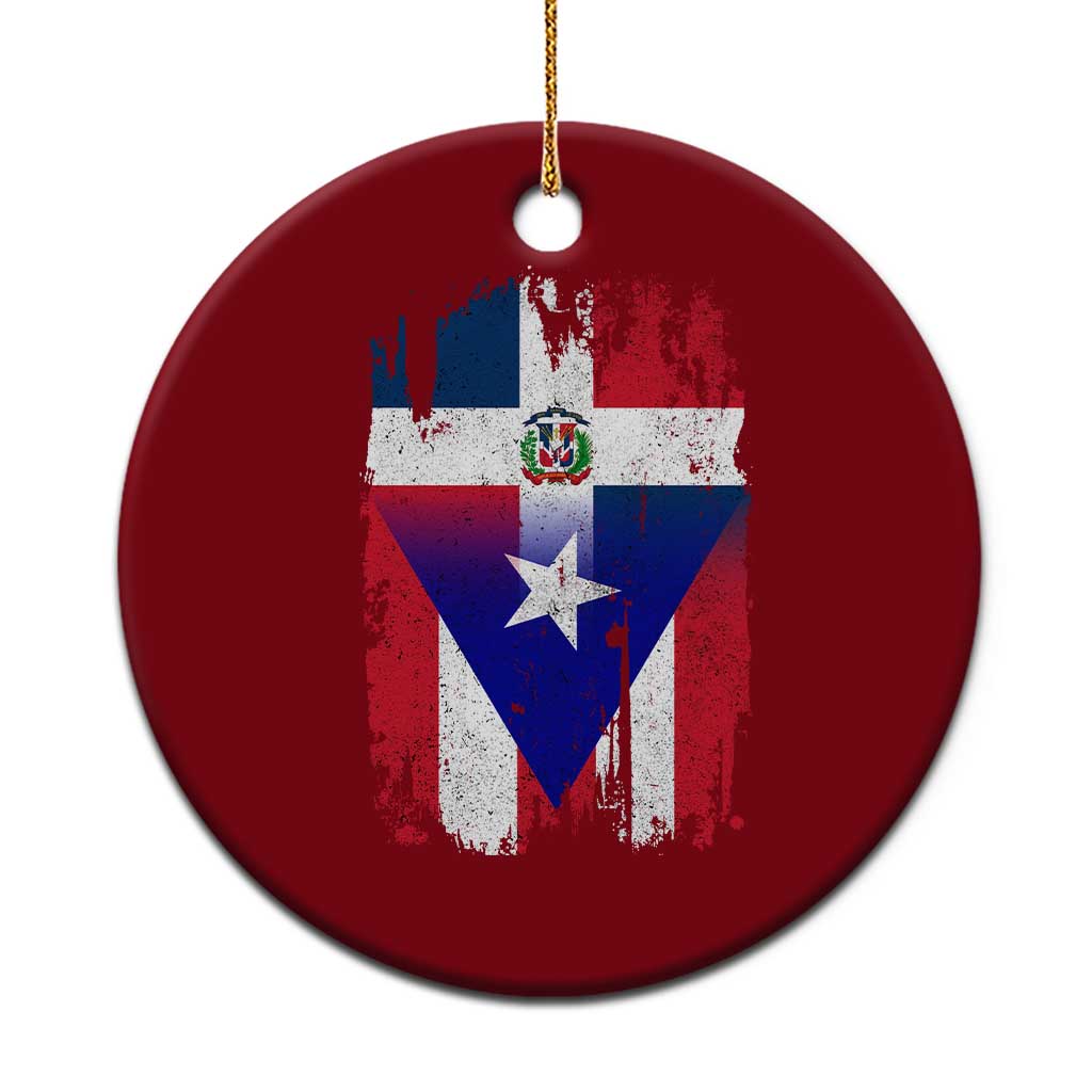 Dominican Puerto Rican Flag Ceramic Ornament Mixed Heritage Pride