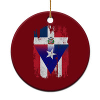 Dominican Puerto Rican Flag Ceramic Ornament Mixed Heritage Pride