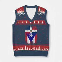Dominican Puerto Rican Flag V-Neck Knit Sweater Vest Mixed Heritage Pride
