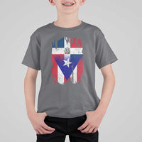 Dominican Puerto Rican Flag T Shirt For Kid Mixed Heritage Pride