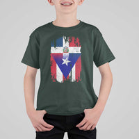 Dominican Puerto Rican Flag T Shirt For Kid Mixed Heritage Pride