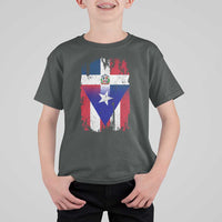 Dominican Puerto Rican Flag T Shirt For Kid Mixed Heritage Pride