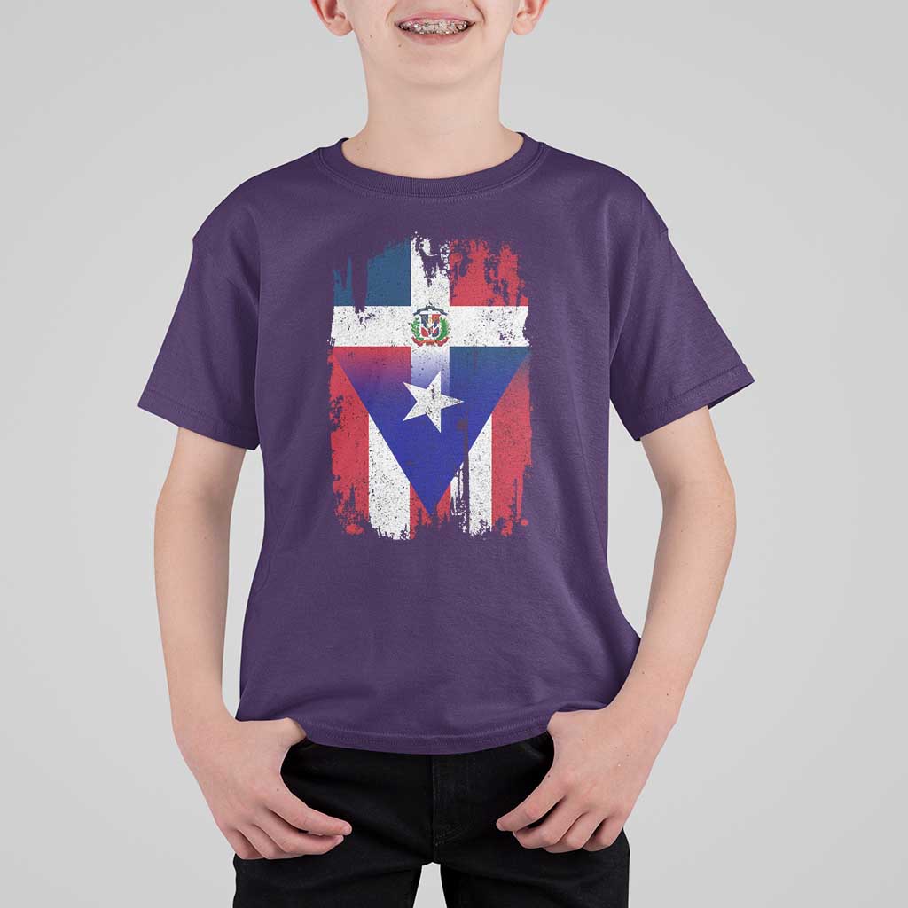 Dominican Puerto Rican Flag T Shirt For Kid Mixed Heritage Pride