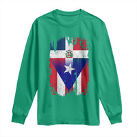 Dominican Puerto Rican Flag Long Sleeve Shirt Mixed Heritage Pride