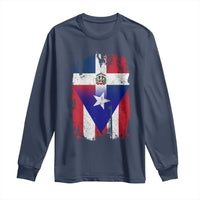 Dominican Puerto Rican Flag Long Sleeve Shirt Mixed Heritage Pride