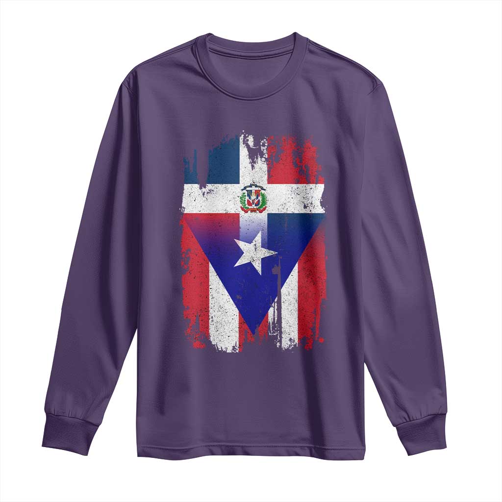 Dominican Puerto Rican Flag Long Sleeve Shirt Mixed Heritage Pride