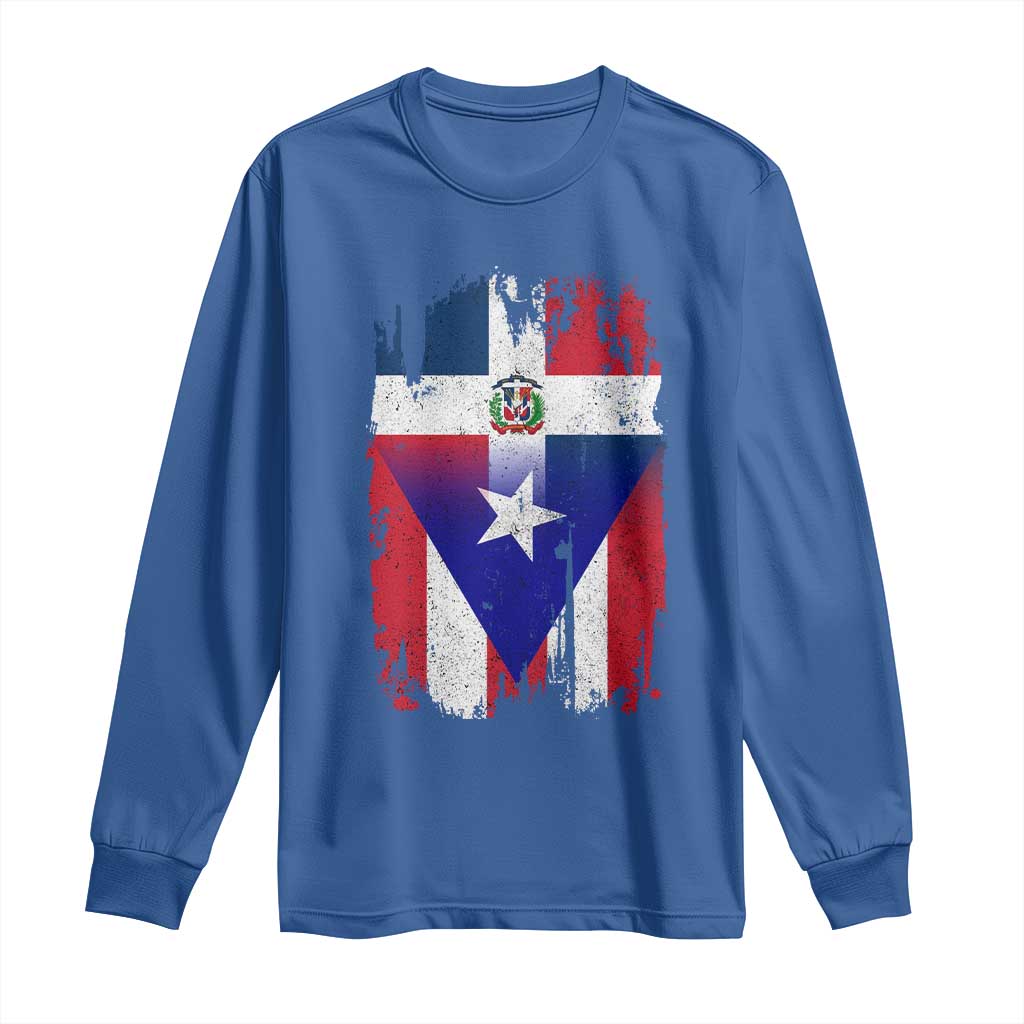Dominican Puerto Rican Flag Long Sleeve Shirt Mixed Heritage Pride