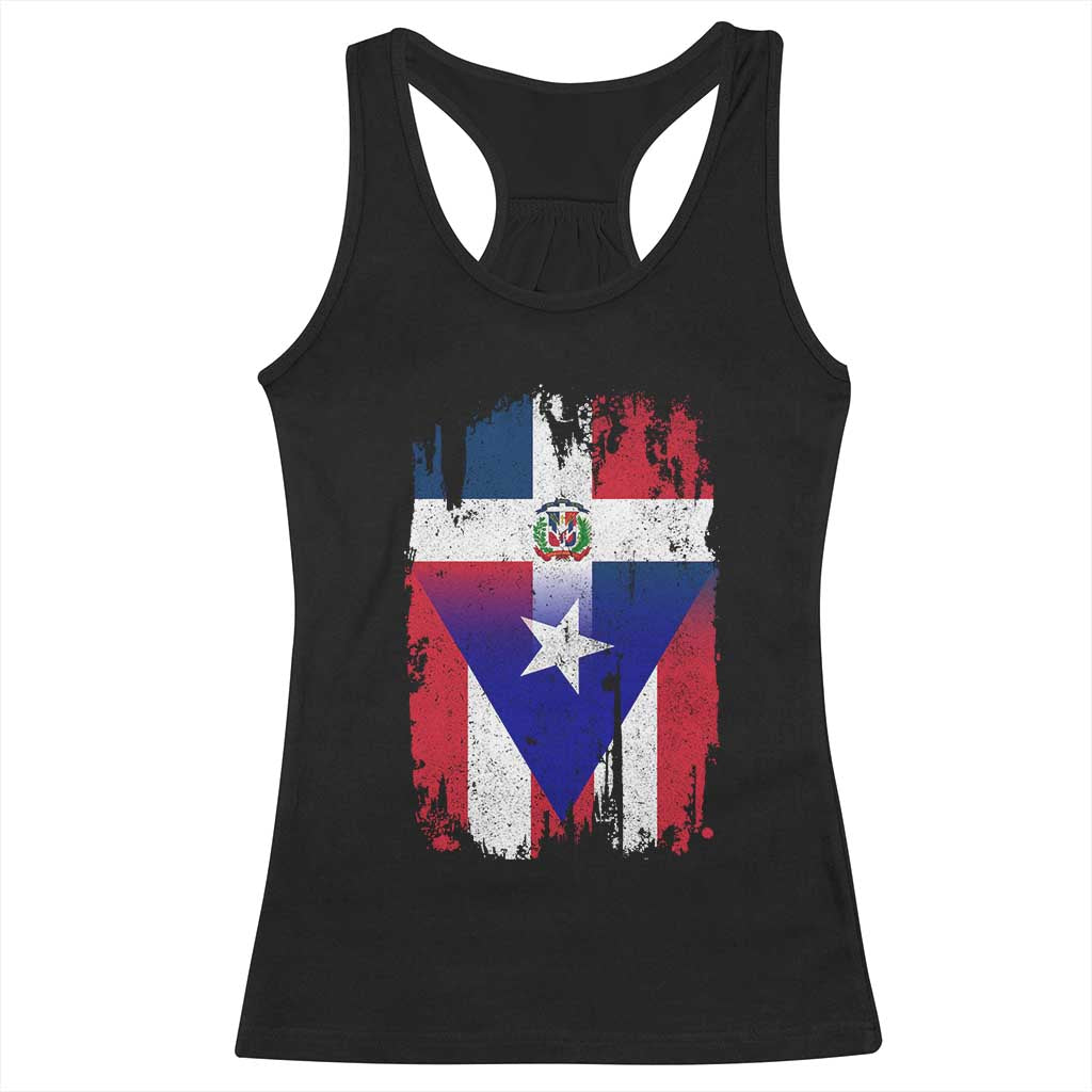 Dominican Puerto Rican Flag Racerback Tank Top Mixed Heritage Pride
