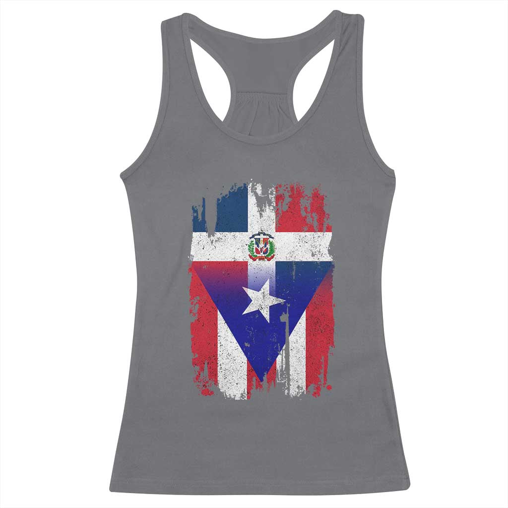 Dominican Puerto Rican Flag Racerback Tank Top Mixed Heritage Pride