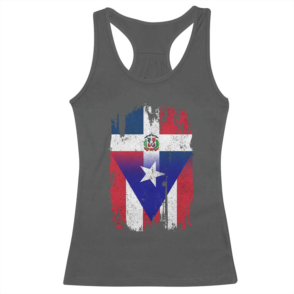 Dominican Puerto Rican Flag Racerback Tank Top Mixed Heritage Pride