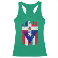 Dominican Puerto Rican Flag Racerback Tank Top Mixed Heritage Pride