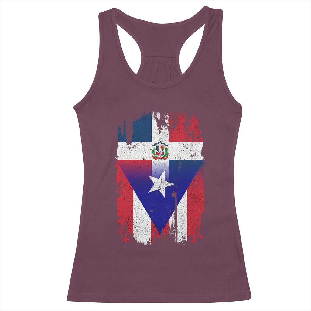 Dominican Puerto Rican Flag Racerback Tank Top Mixed Heritage Pride