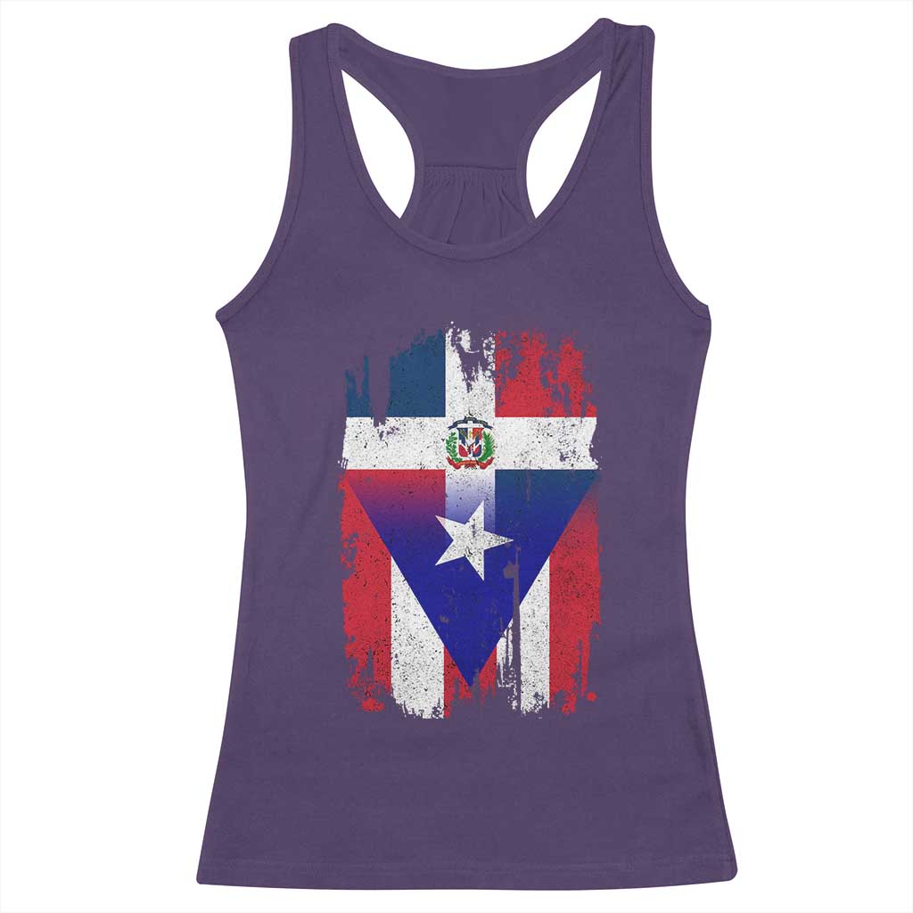 Dominican Puerto Rican Flag Racerback Tank Top Mixed Heritage Pride