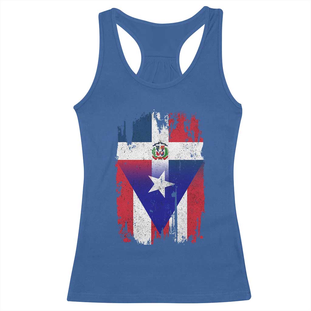 Dominican Puerto Rican Flag Racerback Tank Top Mixed Heritage Pride