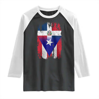 Dominican Puerto Rican Flag Raglan Shirt Mixed Heritage Pride