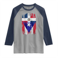 Dominican Puerto Rican Flag Raglan Shirt Mixed Heritage Pride