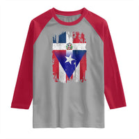 Dominican Puerto Rican Flag Raglan Shirt Mixed Heritage Pride