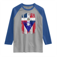 Dominican Puerto Rican Flag Raglan Shirt Mixed Heritage Pride