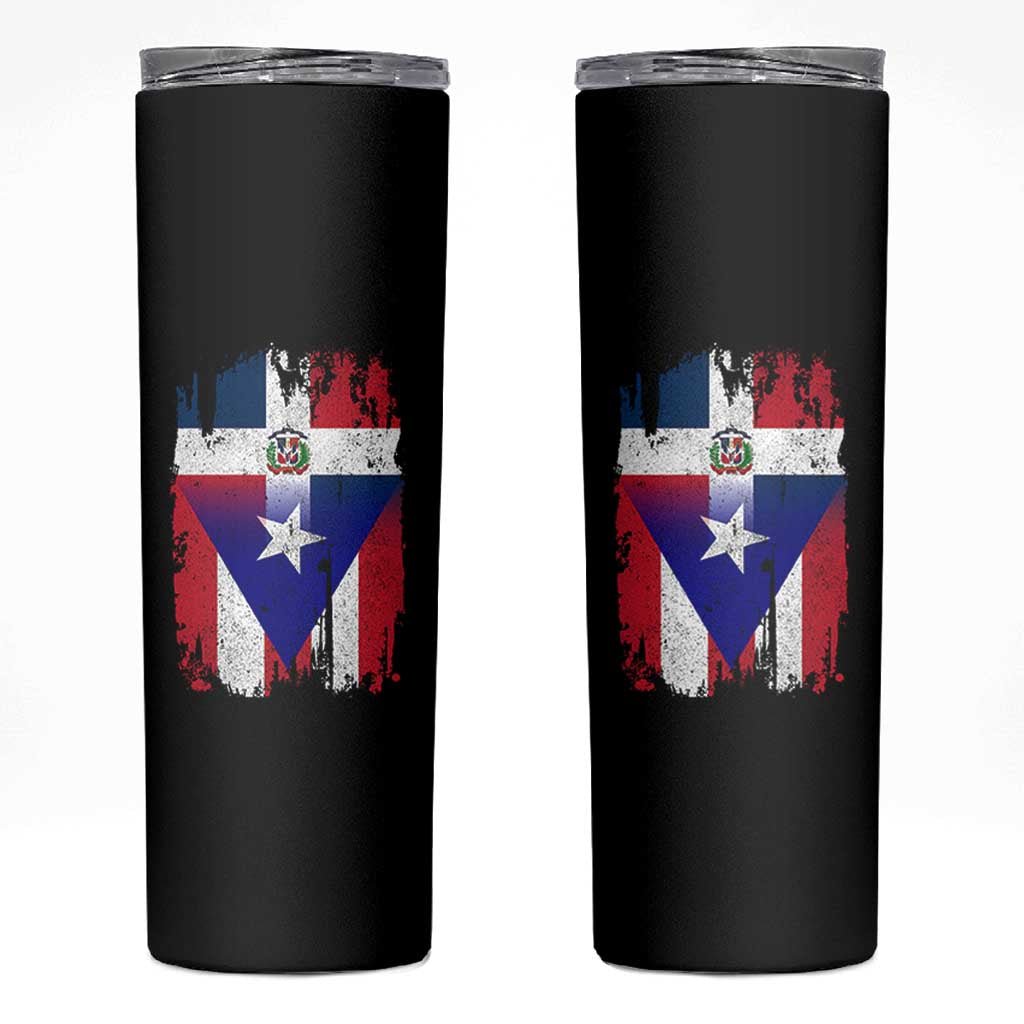 Dominican Puerto Rican Flag Skinny Tumbler Mixed Heritage Pride