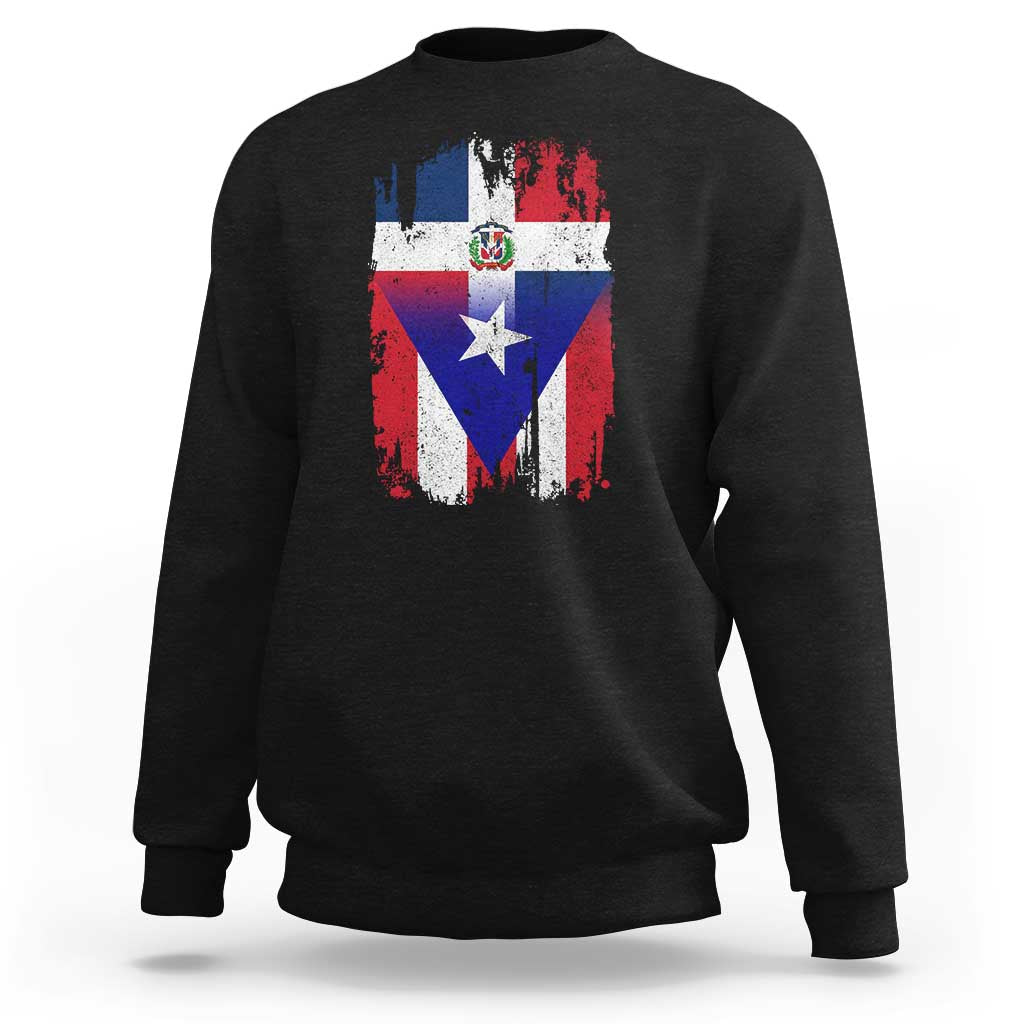 Dominican Puerto Rican Flag Sweatshirt Mixed Heritage Pride
