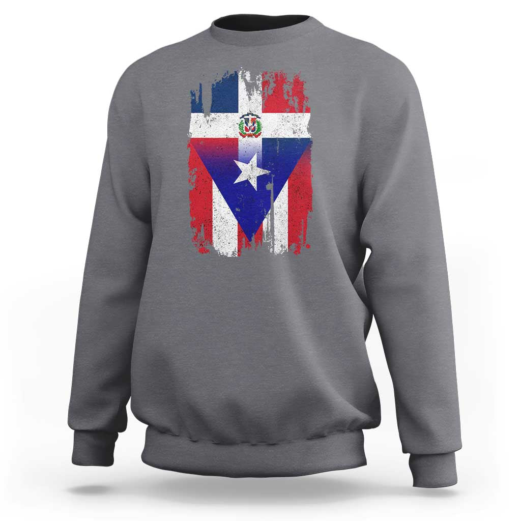 Dominican Puerto Rican Flag Sweatshirt Mixed Heritage Pride