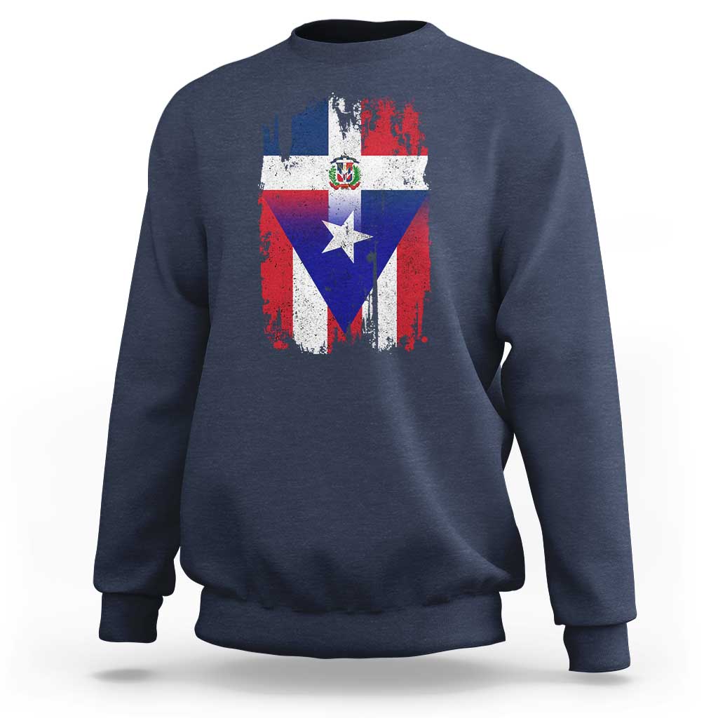 Dominican Puerto Rican Flag Sweatshirt Mixed Heritage Pride