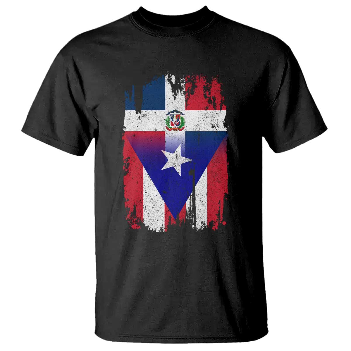 Dominican Puerto Rican Flag T Shirt Mixed Heritage Pride