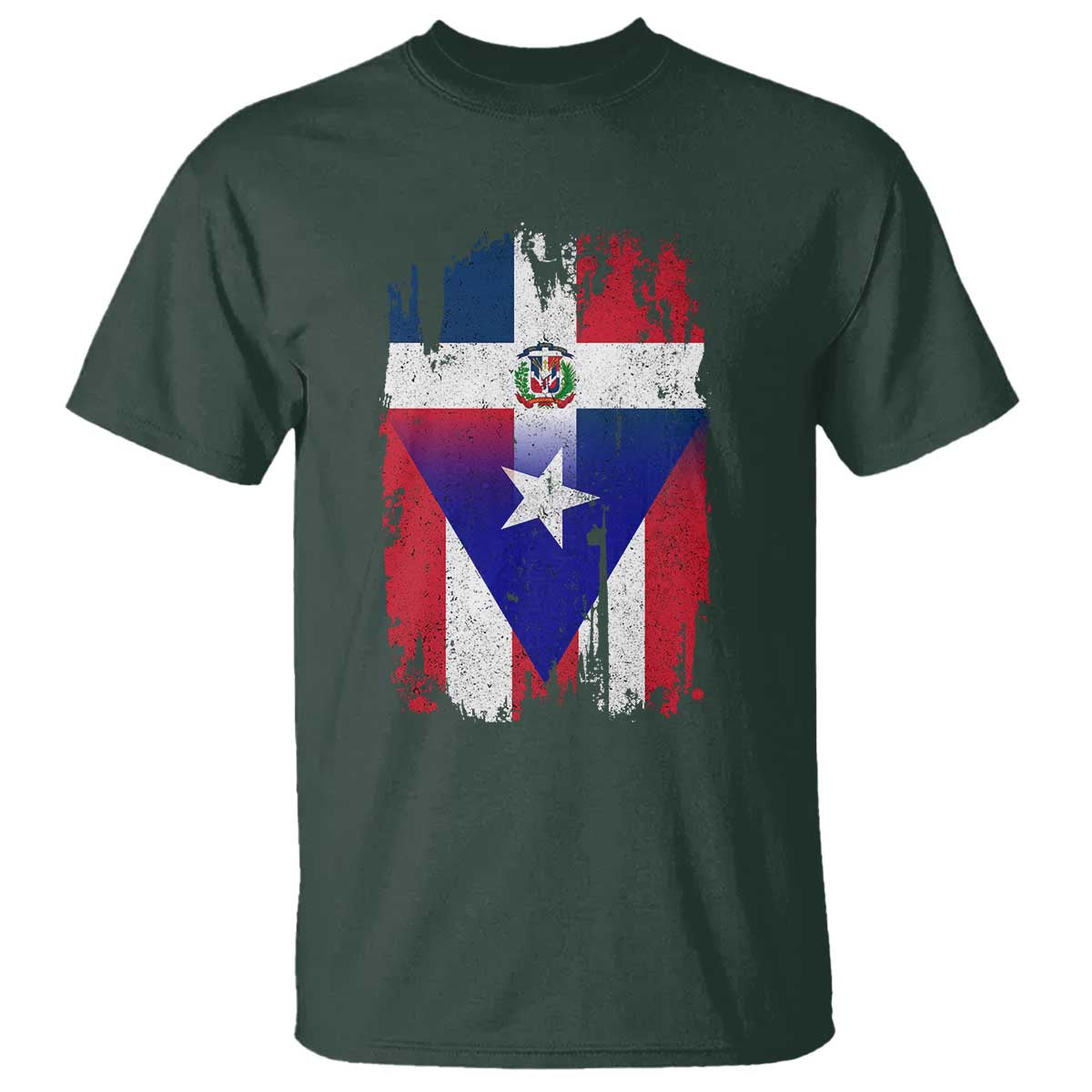 Dominican Puerto Rican Flag T Shirt Mixed Heritage Pride