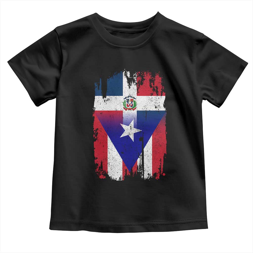 Dominican Puerto Rican Flag Toddler T Shirt Mixed Heritage Pride
