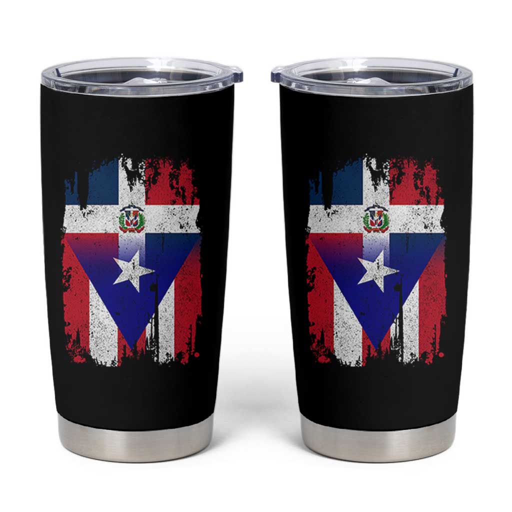 Dominican Puerto Rican Flag Tumbler Cup Mixed Heritage Pride