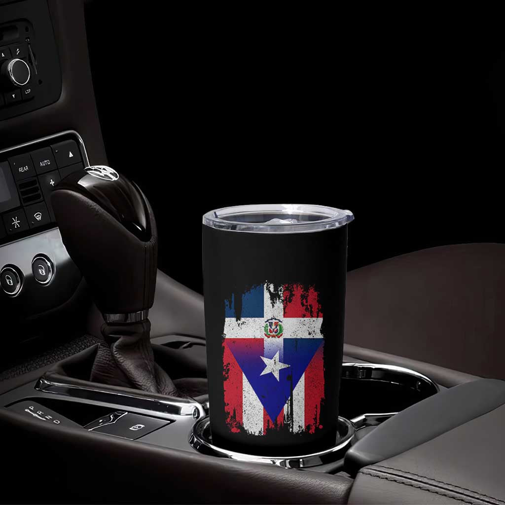 Dominican Puerto Rican Flag Tumbler Cup Mixed Heritage Pride