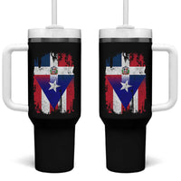 Dominican Puerto Rican Flag Tumbler With Handle Mixed Heritage Pride