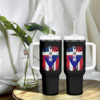Dominican Puerto Rican Flag Tumbler With Handle Mixed Heritage Pride